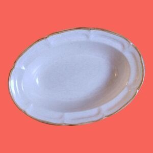 Vegetable Bowl Stoneware Baroque VINTAGE  Hearthside 10" Oval